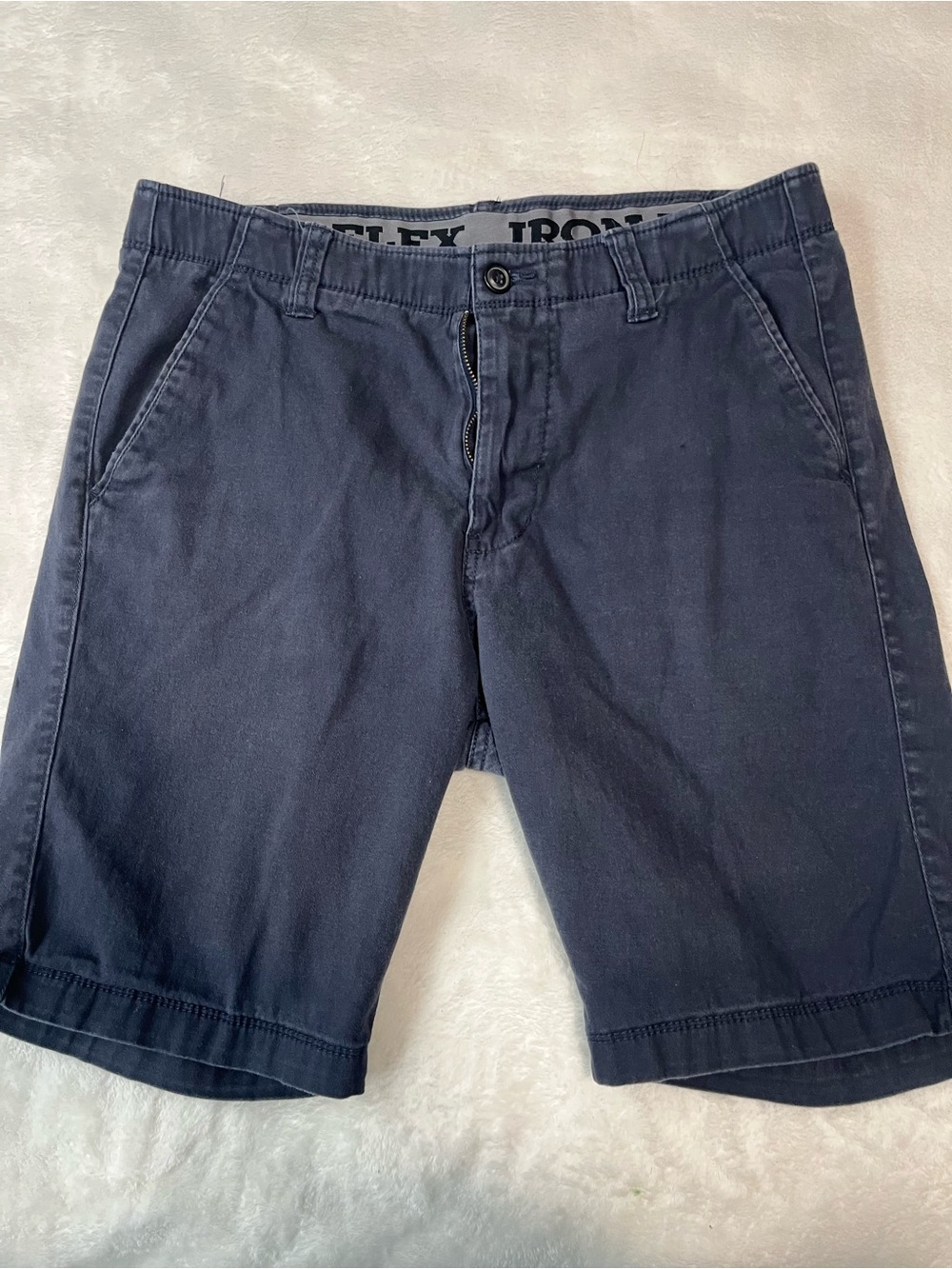 Iron Fist Men's Navy Flat Front Shorts